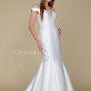NEW OFF WHITE WEDDING BRIDAL Off shoulder V-Neck Sleeveless Long Dress nx004